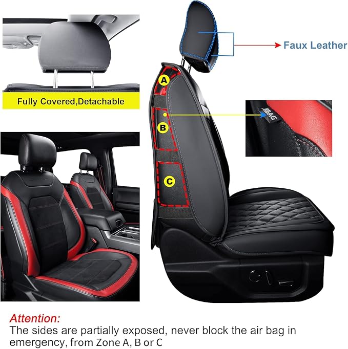 LUCKYMAN CLUB F150 Faux Leather Seat Covers Fit - Image 2