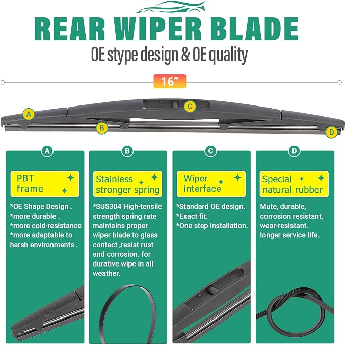 26" 20" 16" Windshield Wiper Blades Replacement - Image 4