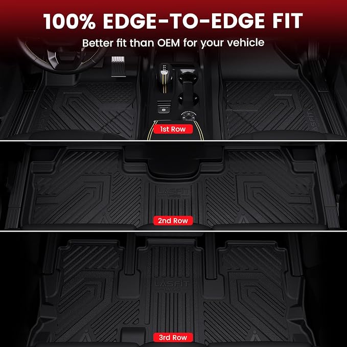 LASFIT Floor Mats&Trunk Mat for Toyota Highlander 2014-2019, All Weather TPE - Image 8