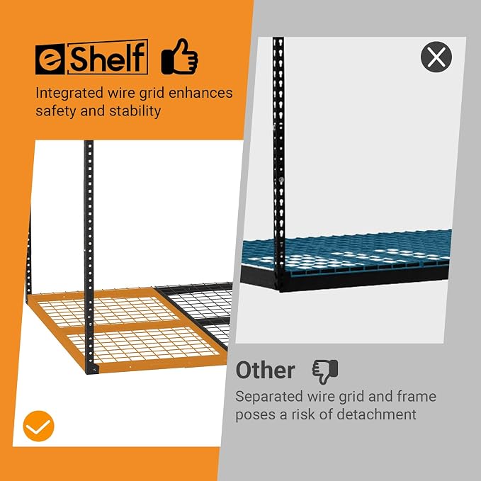 4x6ft Overhead Garage Storage Rack, Heavy Duty Metal Ceiling Shelf, 450lbs - Image 4