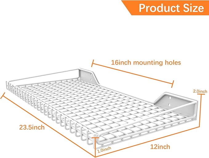 WALMANN 2 Pack Garage Wall Shelf, 23.5" x 12" Wall Mounted Storage Shelves - Image 3