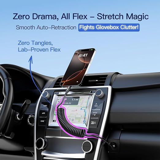 AGVEE 5ft Coiled Short USB to USB-C Charging Cable 3A Fast Charger Cord in Car - Image 3