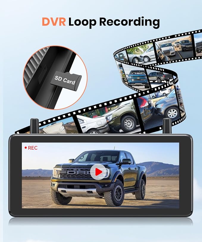 AUTO-VOX 7.2" DVR Portable Solar Wireless Backup Camera:HD 1080P 2 Min Quick - Image 7