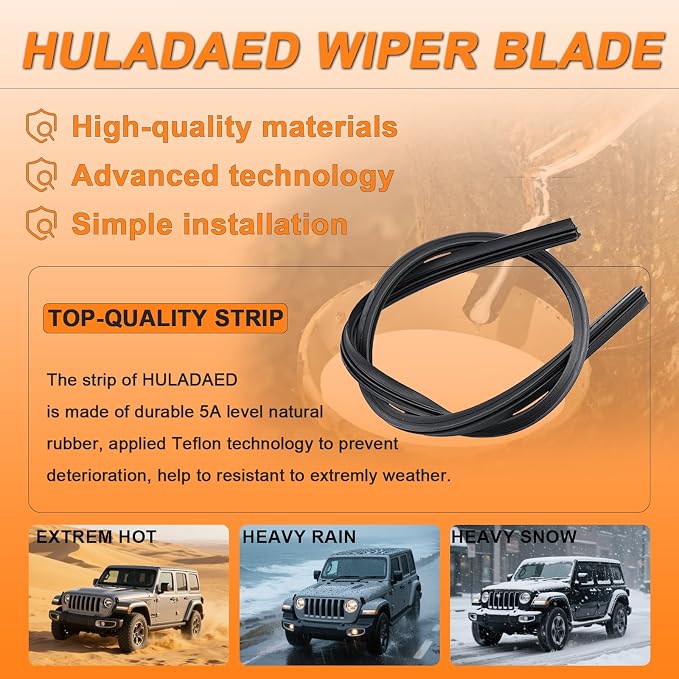 HULADAED® 26'' 18'' 14'' Windshield Wipers Replacement - Image 2