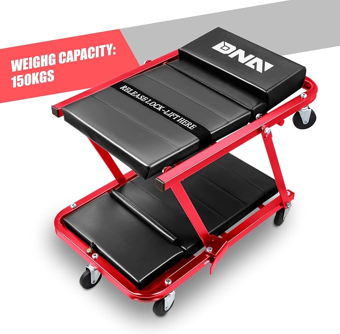 DNA MOTORING TOOLS-00193 48" 2 IN 1 Folding Rolling Garage Shop Creeper Roller - Image 4