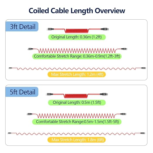 AGVEE 3ft Coiled Short USB-C to Lightning Charging Cable 30W PD Fast Charger - Image 5