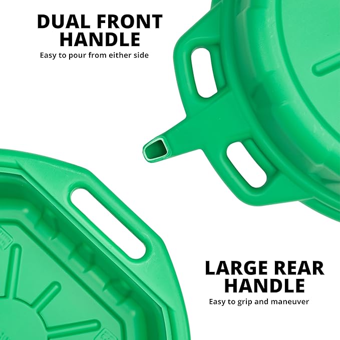 NEIKO 20761A Large Coolant/Oil Drain Pan, 4 Gallon Capacity, Antifreeze Green - Image 4