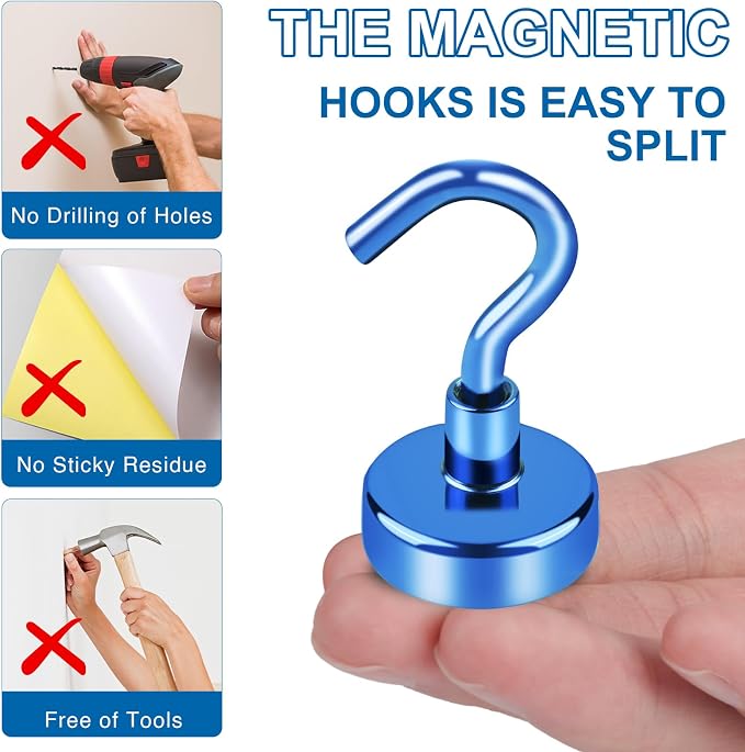 LOVIMAG Cruise Hits: 80LB Blue Magnetic Hooks, Door Magnets, Travel & - Image 6