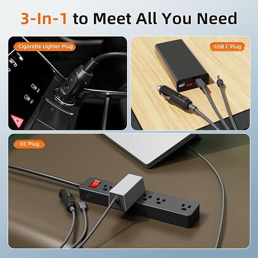 Starlink Mini Power Cable 10FT, 3-in-1 USB-C to DC Car Power Cord, Cigarette - Image 2