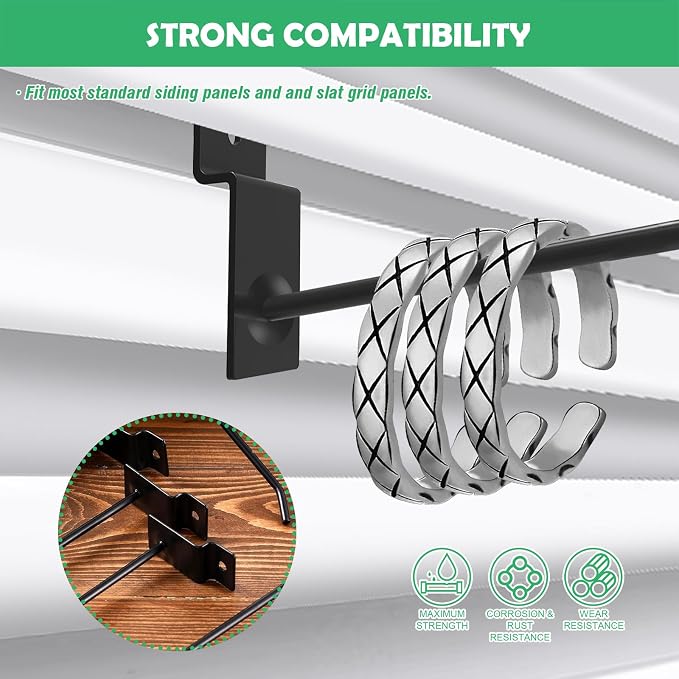 Yuahar Slatwall Hooks 50Pcs 4/6 Inch Slatwall Accessories Heavy Duty Slat Wall - Image 6