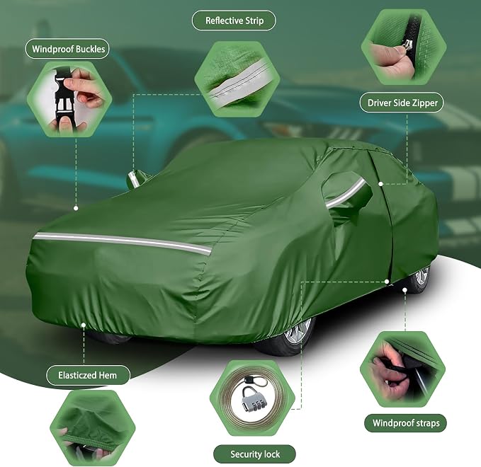 BOSSTONE Car Cover Custom Fit for Ford Mustang 1994-2025, Waterproof All - Image 5