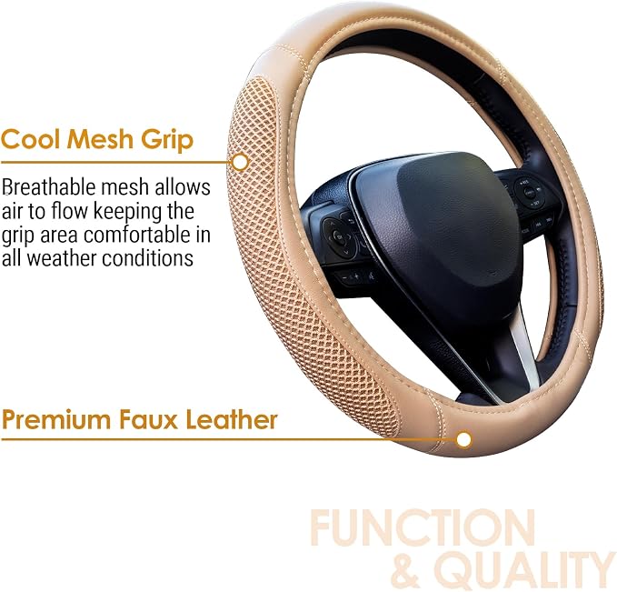 Cool Mesh Grip Car Steering Wheel Cover - Image 2