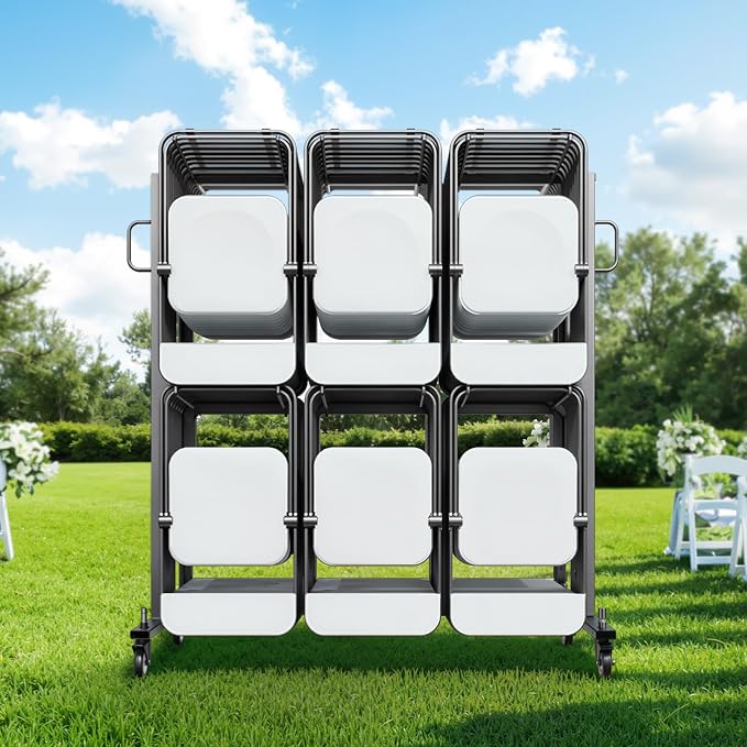 VEVOR Folding Chair Rack, 800 LBS Capacity, Heavy-Duty Chair Cart - Image 8