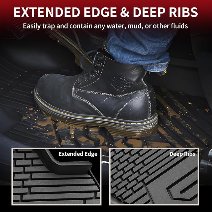 LASFIT Floor Mats 2019-2025 for Chevy Silverado/GMC Sierra 1500, 2020-2025 2500 - Image 5
