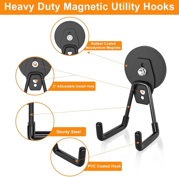 ENUODA Strong Magnetic Hooks Heavy Duty Magnet Garage Hooks - Image 3