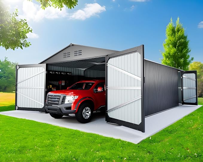20 x 13 FT Outdoor Storage Shed, Metal Garage Shed by ANTSKU