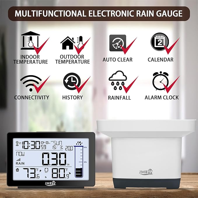 Wireless Rain Gauge Outdoor, Digital Rain Gauge Outdoors Best Rated - Image 6