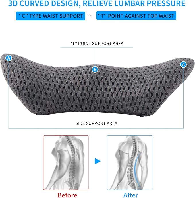 Lumbar Pillow, Memory Foam Lumbar Support Pillow - Image 3