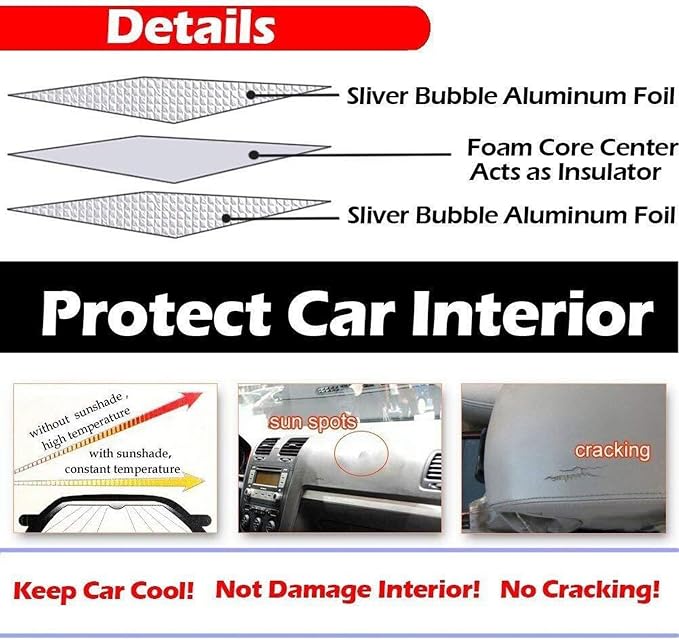 Big Hippo Car Windshield Sun Shade UV Rays Sun Visor Shade, Auto Front Car - Image 8