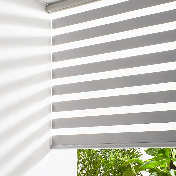 Persilux Cordless Zebra Blinds Dual Layer Fabric, Privacy Window Blinds by PersiluxHome