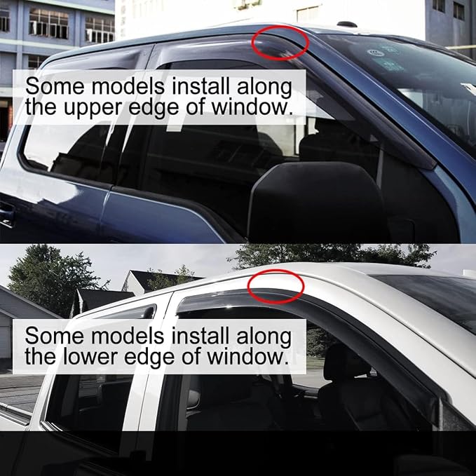 4pcs Outside Mount Style Dark Smoke Window Rain Guards Durable Side Wind - Image 8
