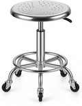 Rolling Stool, Stainless Steel Workbench Stool, Adjustable Swivel Stool Medical by ZWJLIZI