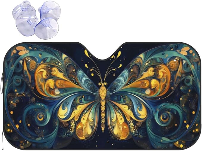 Beautiful Butterfly Car Sun Shade Windshield Sunshade Foldable Front Window by mutakin