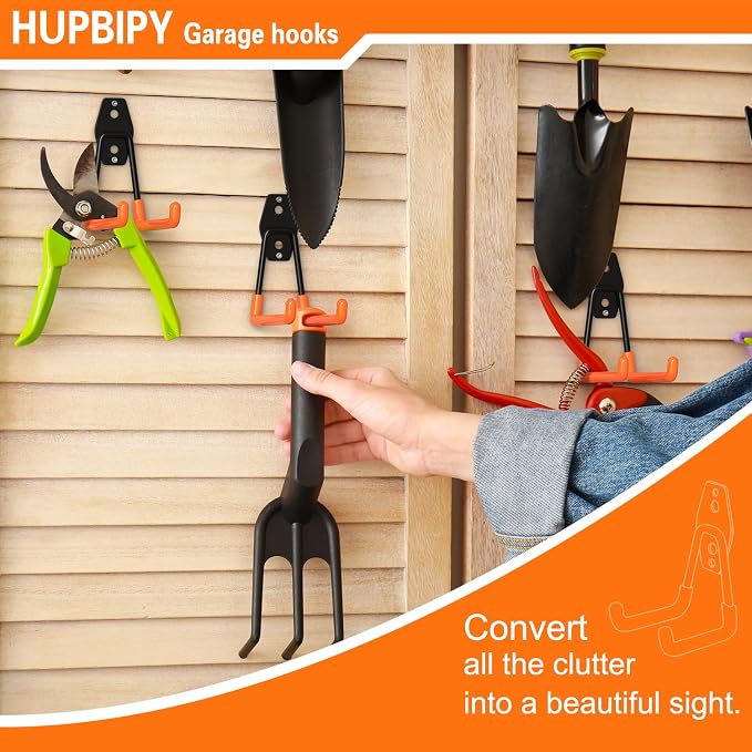 Heavy Duty Garage Hooks 6 Pack, 2.8 inch Small U Shaped Hanger, Wall Mounted - Image 4