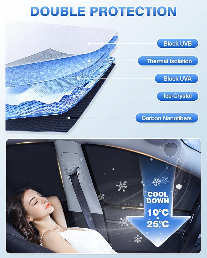 Sunshades for Ford Edge 2015-2024 Accessories Windshield Sun Shade Side Rear - Image 4