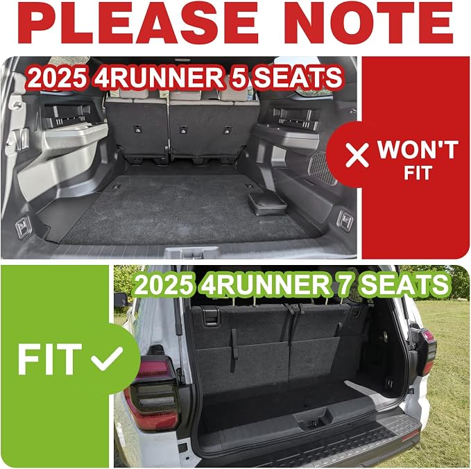 TripleAliners Floor Mats & Trunk Mat & Rear Seatback Cover All Weather TPE - Image 6