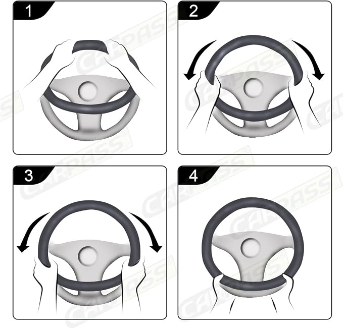 CAR PASS Line Rider Microfiber Leather Sporty Steering Wheel Cover Universal - Image 5