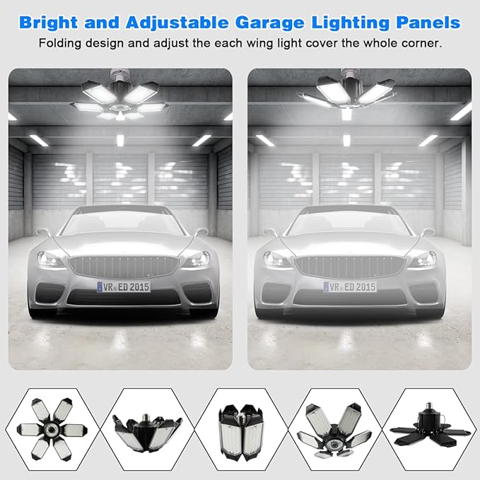 LED Garage Light - 160W LED Garage Ceiling Lights 16000LM Super Bright Garage - Image 3