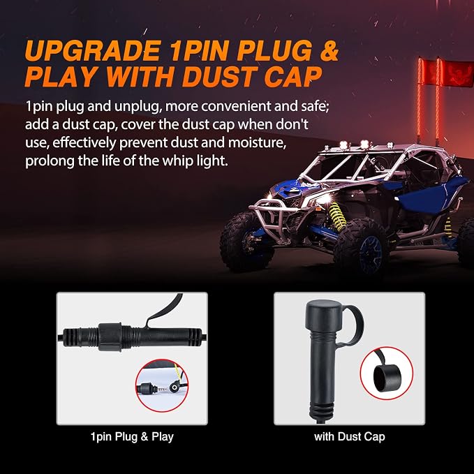 Nilight 2PCS 5FT RGB LED Whip Light - Image 6