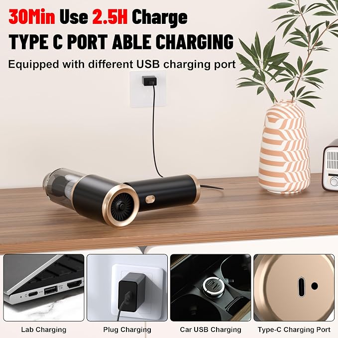 Cozylady Handheld Car Vacuum Portable Cordless, 16000PA High Power 4 in 1 - Image 3