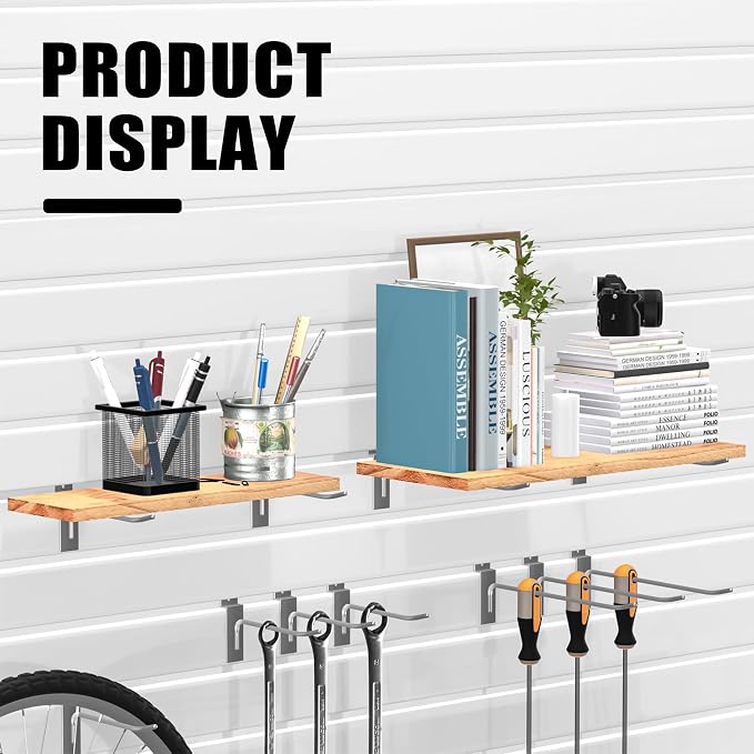 25 PK Silver 10 inch Wall Mounted Slatwall Hooks – Heavy-Duty Storage & - Image 6