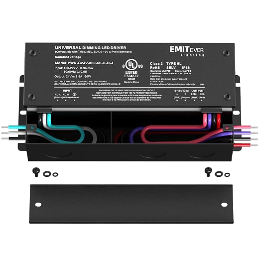 EMITEVER 60W Dimmable LED Driver, 24V Triac Dimmable Power Supply, AC to DC - Image 2