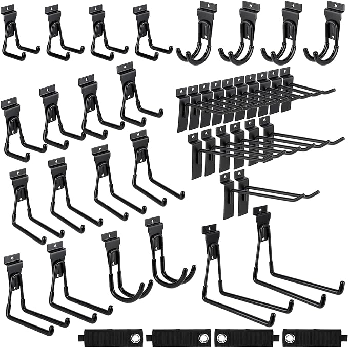 Landhoow 36 Pcs Slatwall Hooks & Hangers 32 Pcs Heavy Duty Slat Wall Hanging by Landhoow