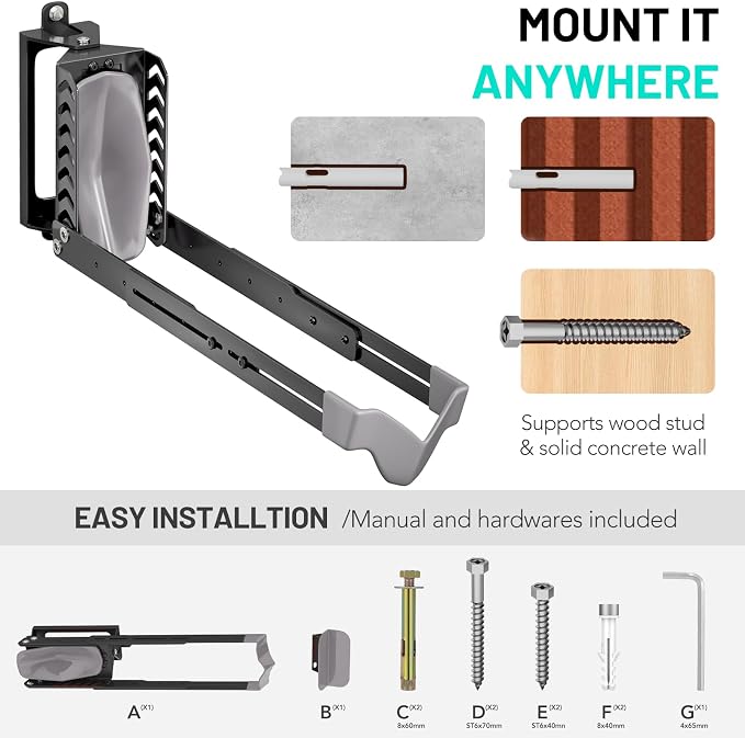 Swivel Bike Rack Wall Mount, Bike Hangers - Image 5