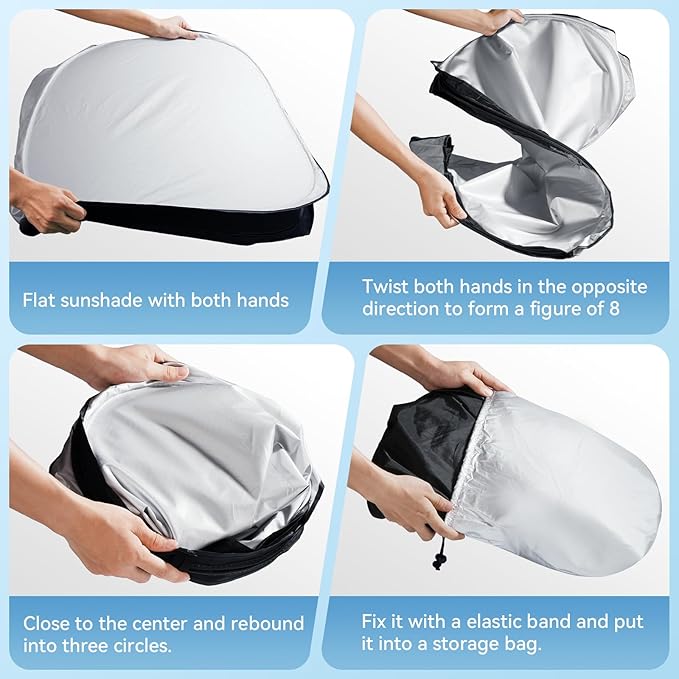 Car Windshield Sun Shade, 300T Thickened Car Window Shades Heat Reflective - Image 6