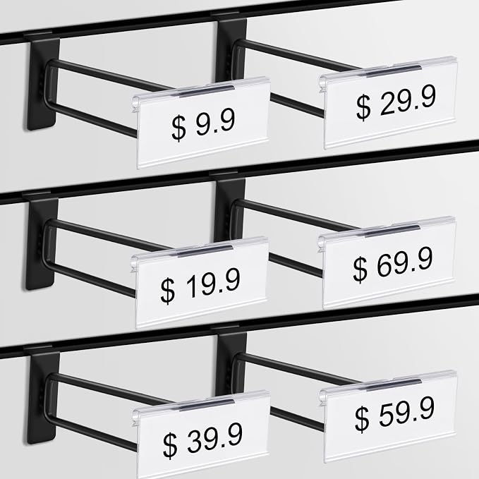 Polmart Heavy Duty Black Slatwall Panel Double-Bar Hooks - Image 5