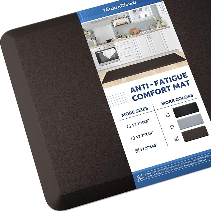 KitchenClouds Kitchen Mat Cushioned Anti Fatigue Kitchen Rug 17.3"x60" by KitchenClouds