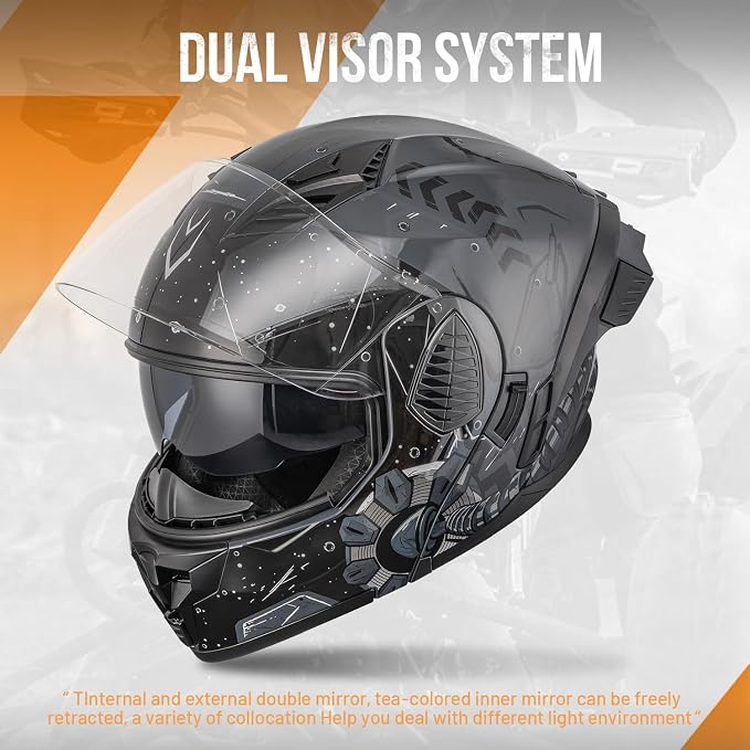 Modular Motorcycle Helmets Full Face Flip up Street Bike Motorcycle Helmet - Image 6