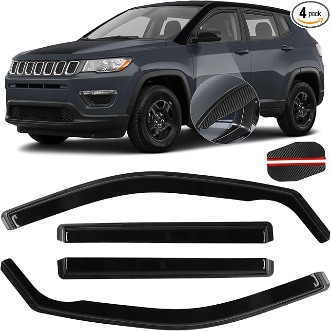 in Channel Window Visors for Jeep Compass 2017 2018 2019 2020 2021 2022 2023 by CHYKORLA