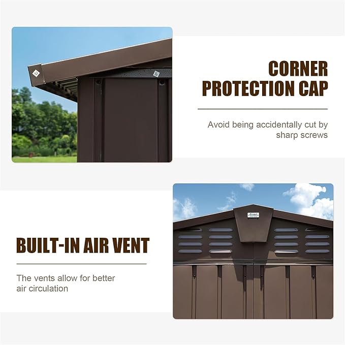 IKERY Extra - Large Galvanized Steel Storage Shed - 11' x 12.5' - Image 4