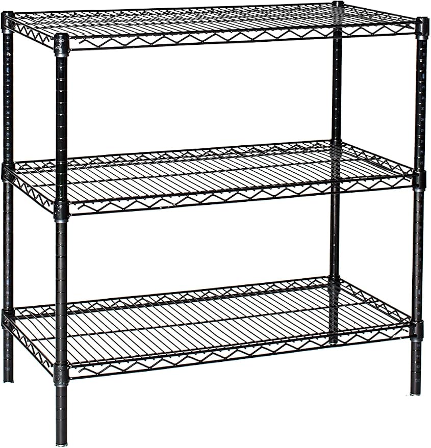Omega 30" Deep x 60" Wide x 74" High 3 Tier Black Starter Shelving Unit by OmegaProductsCorporation