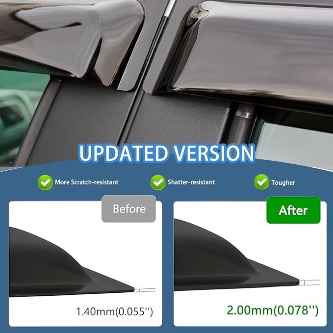 4PCS Rain Guards Fit for Honda Odyssey 2011-2017, Durable Front & Rear Window - Image 6