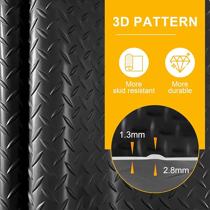 7.5x25 FT Garage Floor Mat, 2.8mm Thickened Flooring Roll - Image 3