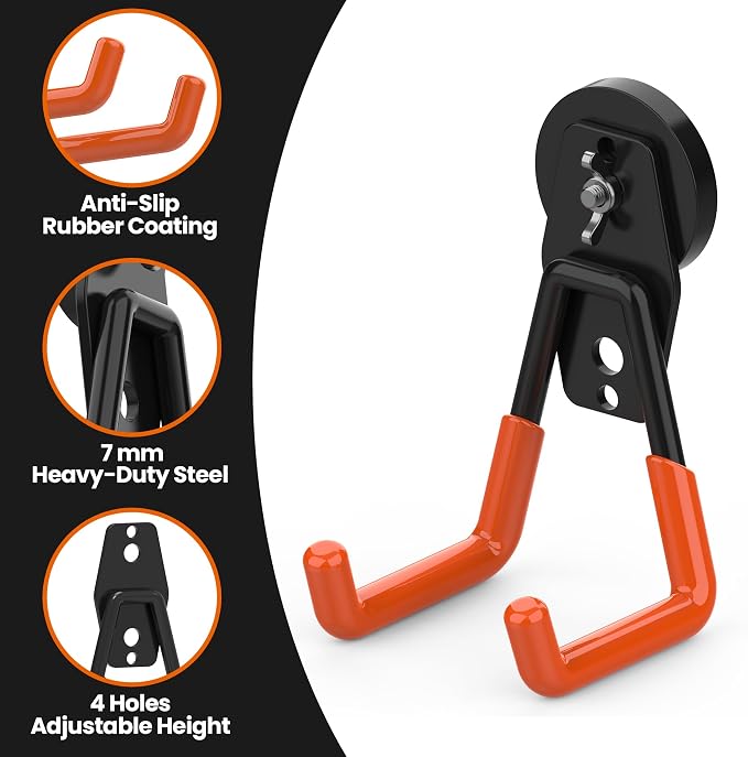 8 Pack Large Heavy Duty Magnetic Hook Extra Strong Magnetic Garage Hooks Big - Image 4