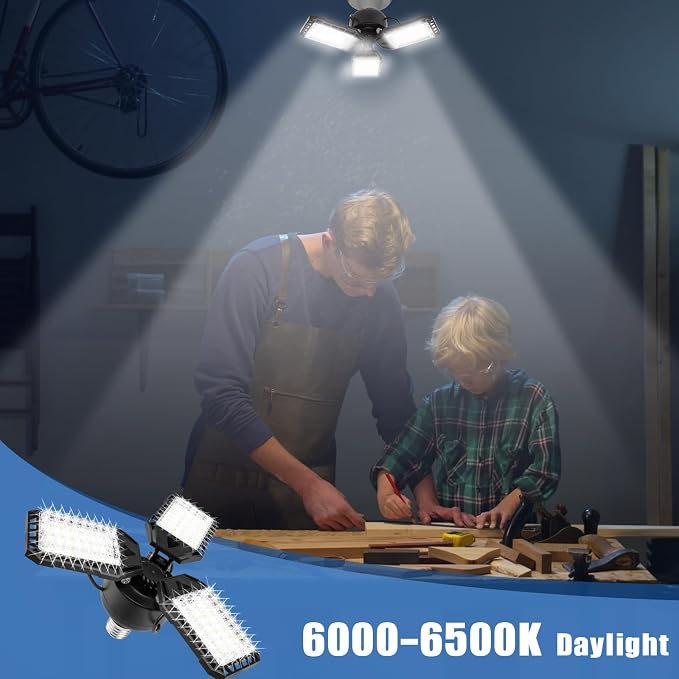 LED Garage Lights 2 Pack -80W, 8000LM 6500K Led Shop Light - Image 6