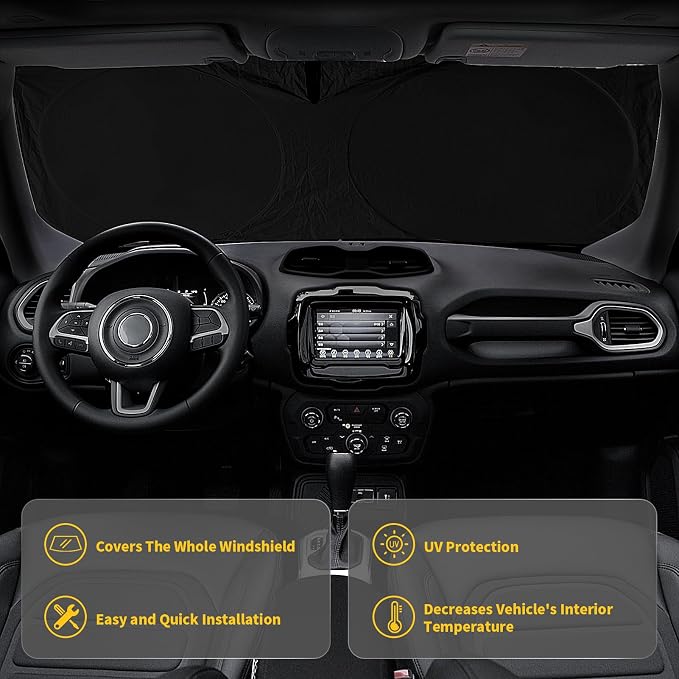 Windshield Sun Shade for Jeep Grand Cherokee SUV 2011-2026 Front Sunshade Car - Image 7